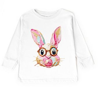 Bunny Face Textured Paint - Toddler Long Sleeve Graphic Tee