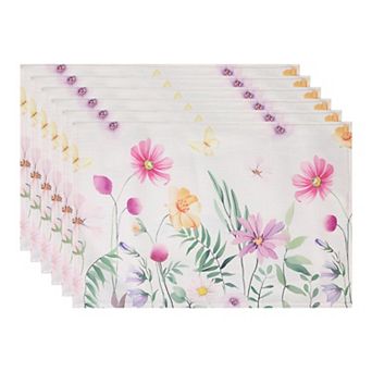 Farmhouse Placemats Set of 6 for Dining Table Decor Indoor Outdoor Floral Table Mat 17.7*11.8inch