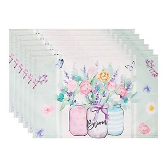 Farmhouse Placemats Set of 6 for Dining Table Decor Indoor Outdoor Floral Table Mat 17.7*11.8inch