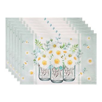 Farmhouse Placemats Set of 6 for Dining Table Decor Indoor Outdoor Floral Table Mat 17.7*11.8inch
