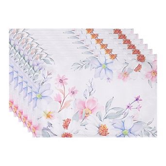 Farmhouse Placemats Set of 6 for Dining Table Decor Indoor Outdoor Floral Table Mat 17.7*11.8inch