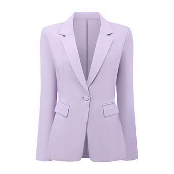 Women's Business Casual Blazer Lapel Collar 3/4 Sleeve Summer Spring Suit Jacket