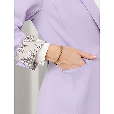 Women's Business Casual Blazer Lapel Collar 3/4 Sleeve Summer Spring Suit Jacket