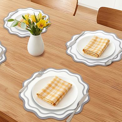 Placemats Set of 6 Leather Placemats for Kitchen Dining Table Decor Table Placemats 13.4inch