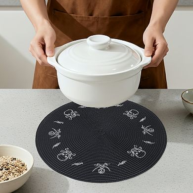 Farmhouse Placemats Set of 6 Woven Placemats for Dining Table Decor, Kitchen Table Mat 15inch