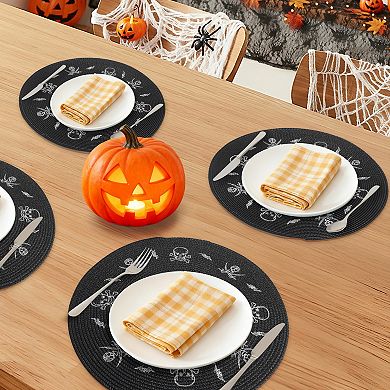 Farmhouse Placemats Set of 6 Woven Placemats for Dining Table Decor, Kitchen Table Mat 15inch