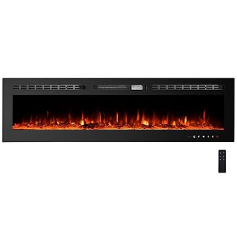 Smart Electric Fireplace, Recessed or Wall Mounted with WiFi & Remote, Dual Heat