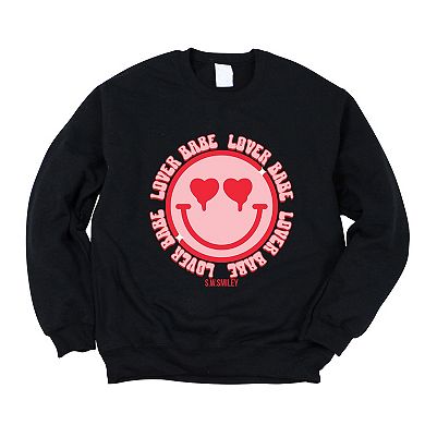 S.W.Smiley Lover Babe Smiley Face - Women's Graphic Sweatshirt