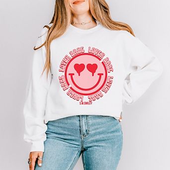 S.W.Smiley Lover Babe Smiley Face - Women's Graphic Sweatshirt