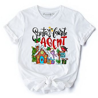 Santa’s Favorite Real Estate Agent T-Shirt, Festive Holiday Christmas Tee