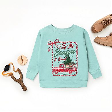 Tis The Season To Read Red Truck - Youth Graphic Sweatshirt