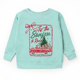 Tis The Season To Read Red Truck - Youth Graphic Sweatshirt