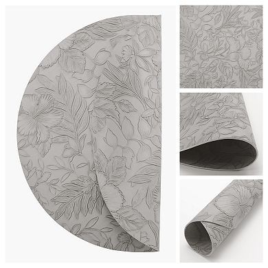 Placemats Set of 6 Leather Round Placemats for Kitchen Dining Table Decor Table Placemats 13*13inch