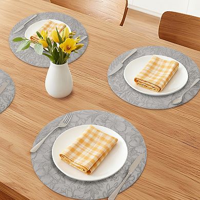 Placemats Set of 6 Leather Round Placemats for Kitchen Dining Table Decor Table Placemats 13*13inch