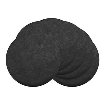Placemats Set of 6 Leather Round Placemats for Kitchen Dining Table Decor Table Placemats 13*13inch