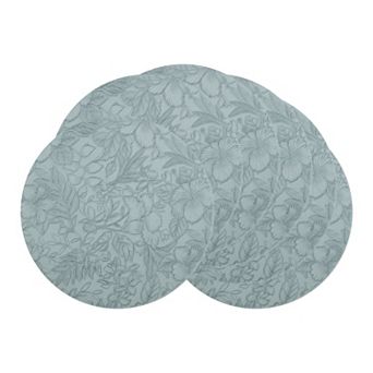 Placemats Set of 6 Leather Round Placemats for Kitchen Dining Table Decor Table Placemats 13*13inch