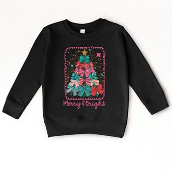 Merry & Bright Bow Tree - Toddler Graphic Sweatshirt