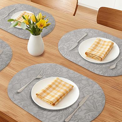 Placemats Set of 6 Leather Placemats for Dining Table Decor Waterproof Table Placemats 17.7*11.8inch