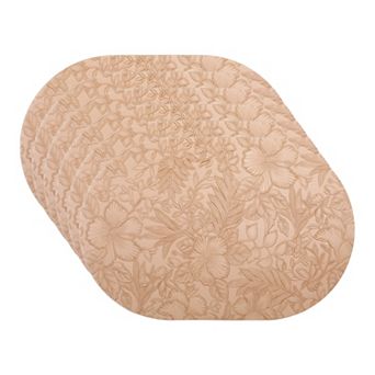 Placemats Set of 6 Leather Placemats for Dining Table Decor Waterproof Table Placemats 17.7*11.8inch