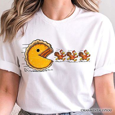 Pumpkin Pie Chasing Turkeys Funny T-Shirt, Retro Thanksgiving Fall Vibes Tee