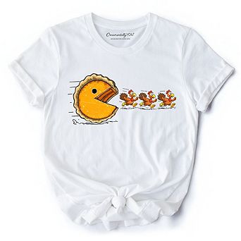 Pumpkin Pie Chasing Turkeys Funny T-Shirt, Retro Thanksgiving Fall Vibes Tee
