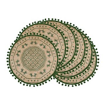Round Farmhouse Placemats Set of 6 Placemats for Dining Table Decor Indoor Outdoor Table Mat 15inch