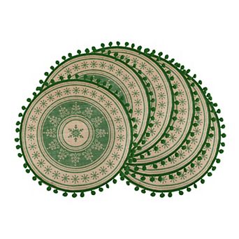 Round Farmhouse Placemats Set of 6 Placemats for Dining Table Decor Indoor Outdoor Table Mat 15inch