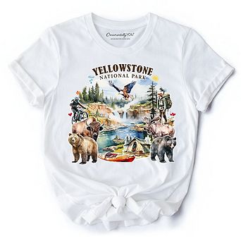 Artistically Vibrant Yellowstone National Park T-Shirt, Wildlife and Nature Tee and Souvenir