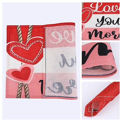 Love Hearts Placemats Set of 6, Dining Table Place Mats Home Kitchen Decor 17.7*11.8inch