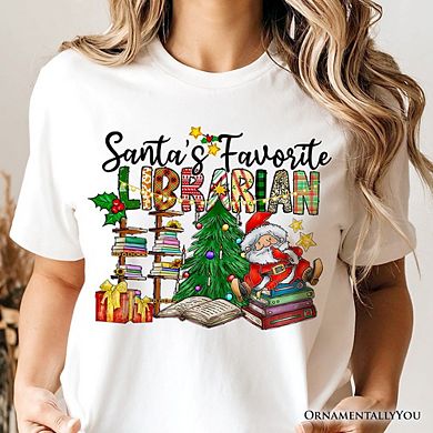 Santa’s Favorite Librarian T-Shirt, Merry Christmas Tee