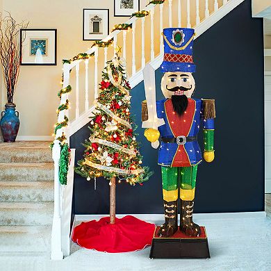 Gymax 6 FT Lighted Nutcracker w/ Sword Life-Size Soldier Christmas Decoration