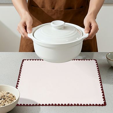 Farmhouse Linen Placemats Set of 4 for Dining Table Decor Indoor Kitchen Table Mat 17.7*12.6inch