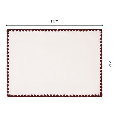 Farmhouse Linen Placemats Set of 4 for Dining Table Decor Indoor Kitchen Table Mat 17.7*12.6inch