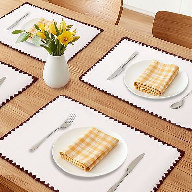 Farmhouse Linen Placemats Set of 4 for Dining Table Decor Indoor Kitchen Table Mat 17.7*12.6inch