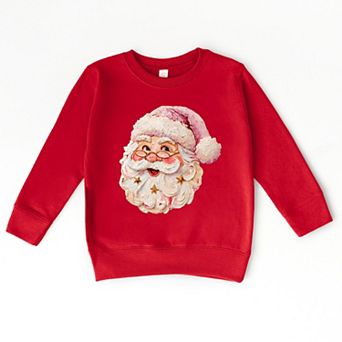 Santa Face Textured Paint - Toddler Graphic Sweatshirt