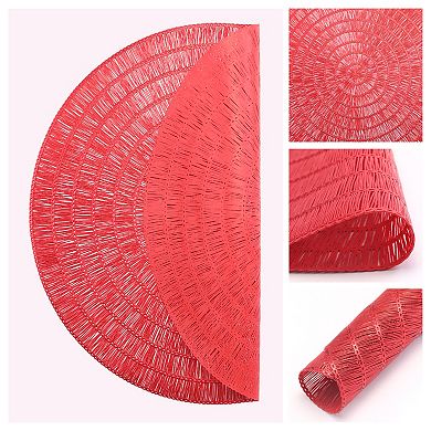 Rustic Placemats Set of 6 Woven Placemats with Hollow Design for Dining Table Decor 15inch