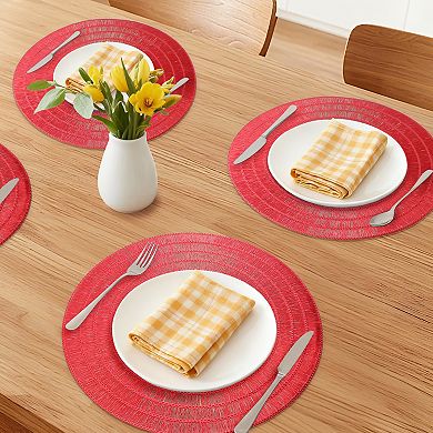 Rustic Placemats Set of 6 Woven Placemats with Hollow Design for Dining Table Decor 15inch