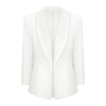 Women's 3/4 Sleeve Cardigan Blazer Shawl Collar Open Front Lightweight Stretchy Jackets