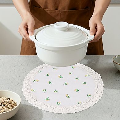 Rustic Placemats Set of 6 Placemats for Dining Table Decor Kitchen Table Mat with Lace Trim 15inch