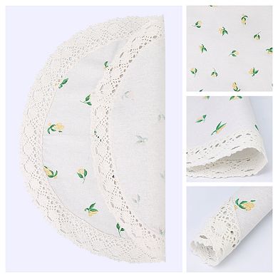 Rustic Placemats Set of 6 Placemats for Dining Table Decor Kitchen Table Mat with Lace Trim 15inch