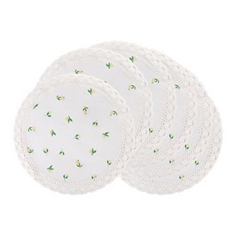 Rustic Placemats Set of 6 Placemats for Dining Table Decor Kitchen Table Mat with Lace Trim 15inch