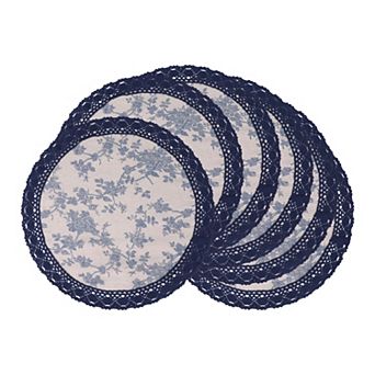 Rustic Placemats Set of 6 Placemats for Dining Table Decor Kitchen Table Mat with Lace Trim 15inch