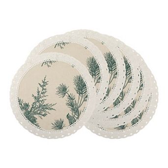 Rustic Placemats Set of 6 Placemats for Dining Table Decor Kitchen Table Mat with Lace Trim 15inch
