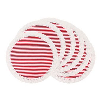 Rustic Placemats Set of 6 Placemats for Dining Table Decor Kitchen Table Mat with Lace Trim 15inch