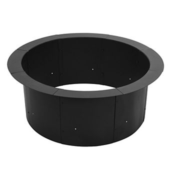 Aoodor 36 Inch Metal Fire Pit Ring :Large Portable Outdoor Firepit for Backyard, Camping, Patio