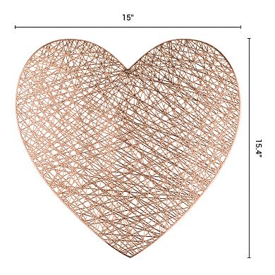 Heart Shape Placemats Set of 4, Dining Table Place Mats for Home Kitchen Decor 15*15.4inch