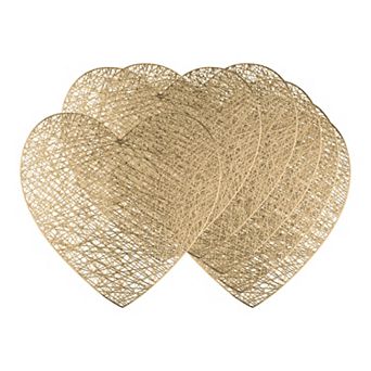 Heart Shape Placemats Set of 4, Dining Table Place Mats for Home Kitchen Decor 15*15.4inch
