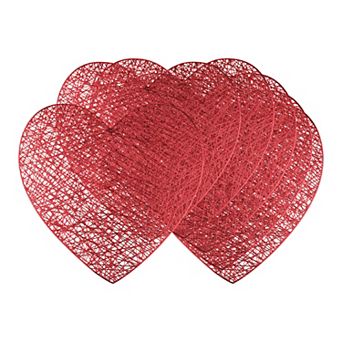 Heart Shape Placemats Set of 4, Dining Table Place Mats for Home Kitchen Decor 15*15.4inch