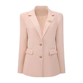 Women's Spring Blazer with Brooch Business Work Suit