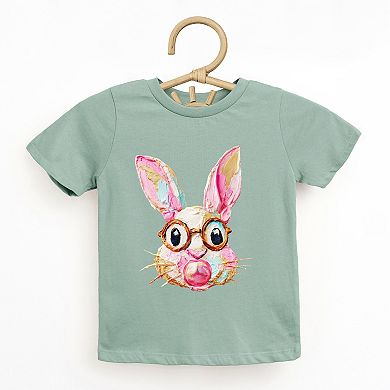 Bunny Face Textured Paint - Toddler Short Sleeve Graphic T-Shirt